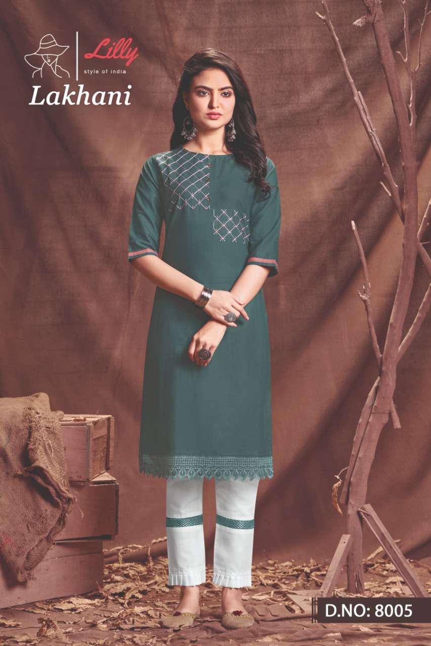 LILLY STYLE OF INDIA LAKHANI VISCOSE ATTRACTIVE LOOK KURTI WITH PANT CATALOGUE