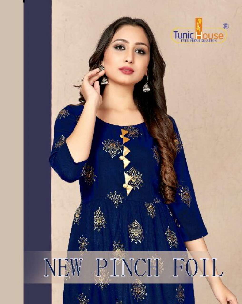 TUNIC HOUSE NEW PINCH FOIL RAYON ATTRACTIVE PRICE KURTI CATALOGUE