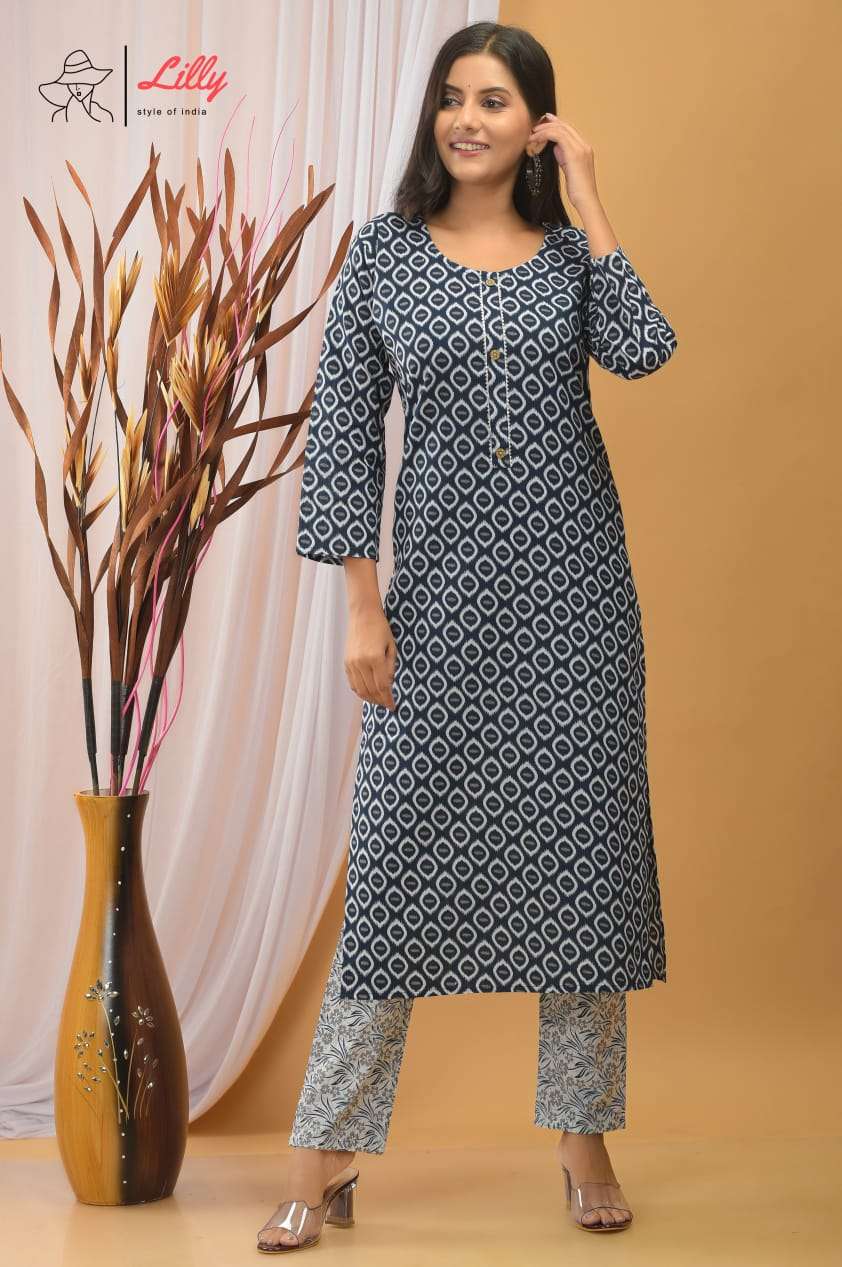 LILLY STYLE OF INDIA SANDHYA 2 COTTON EXCLUSIVE PRINT TOP WITH PANT SIZE AND REGUAL LOOK  SETUE