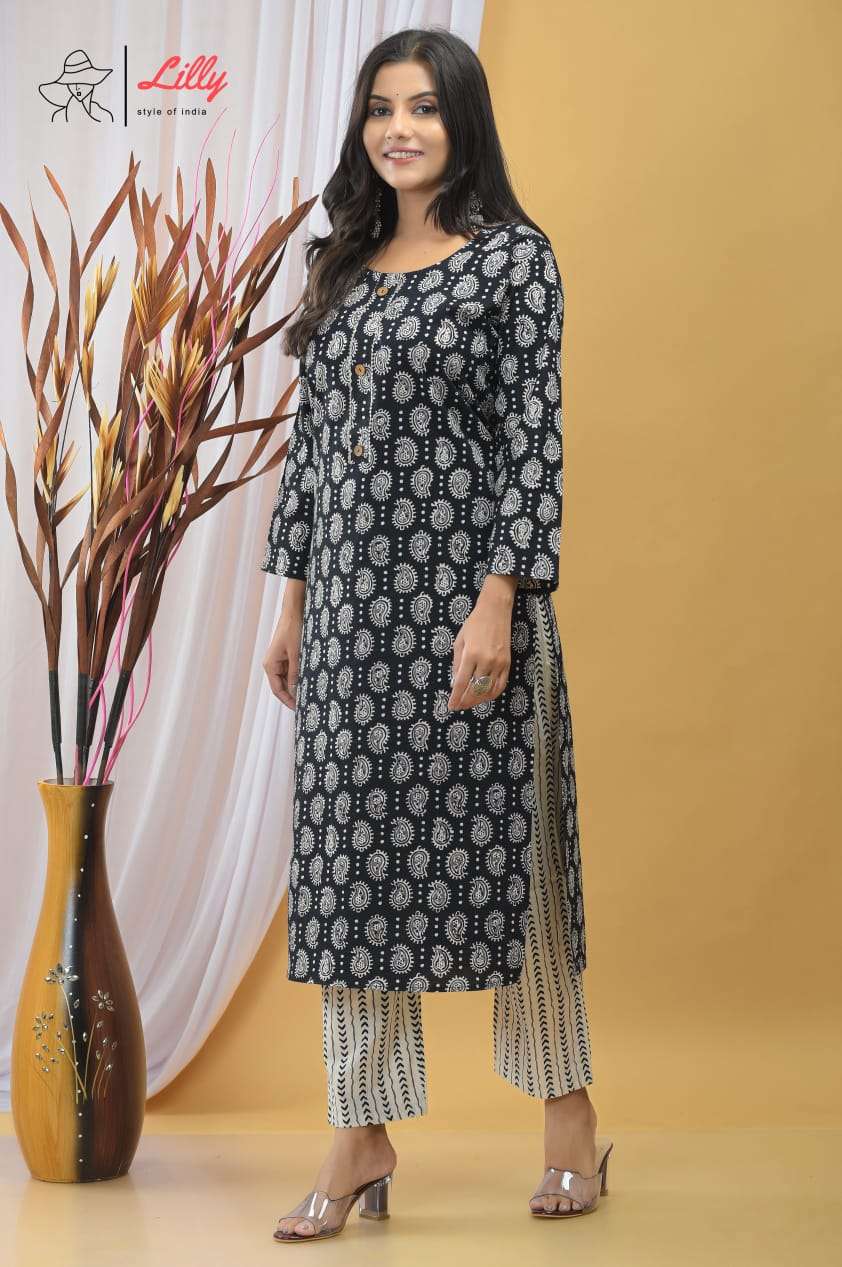 LILLY STYLE OF INDIA SANDHYA 6 COTTON EXCLUSIVE FEBRIC  AND GOOD LOOK TOP WITH PANT SIZE SETUE