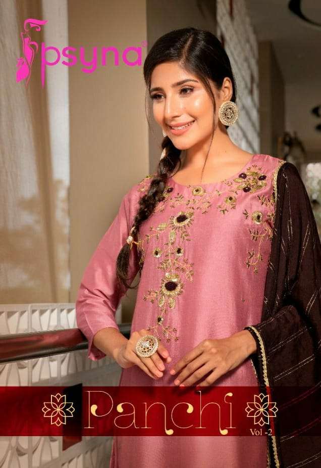 PSYNA PANCHI CHANDERI NEW AND MODERN STYLE TOP BOTTOM WITH DUPATTA CATALOGUE AND GOOD LOOKING