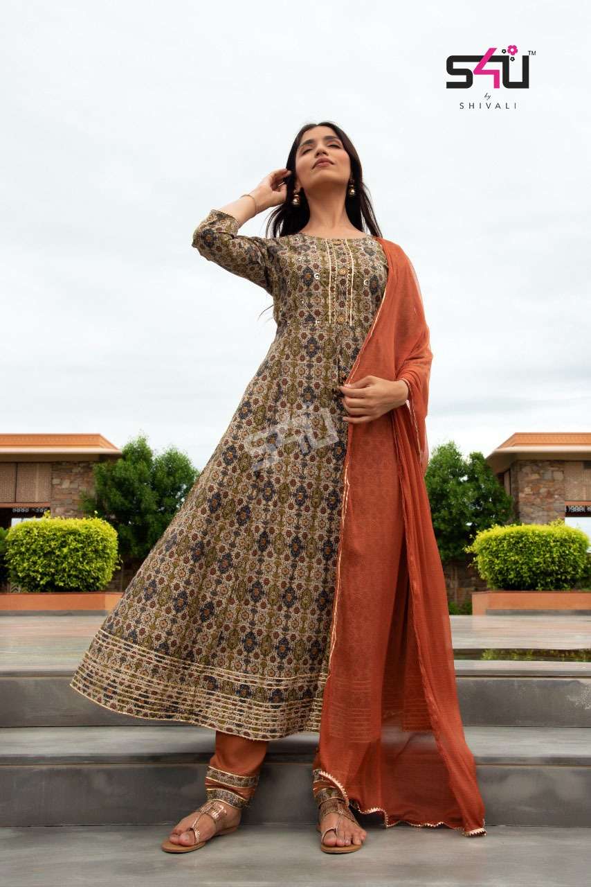 S4U S4U 262 FANCY DECANT LOOK TOP BOTTOM WITH DUPATTA SIZE SETUE WITH GOOD LOOKING 