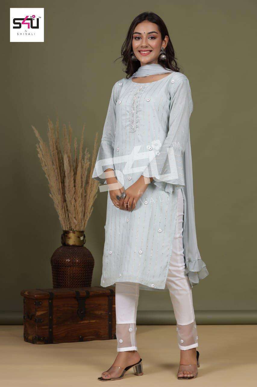 S4U S4U 282 FANCY Attractive  COLOUR AND LOOK TOP BOTTOM WITH DUPATTA SIZE SETUE