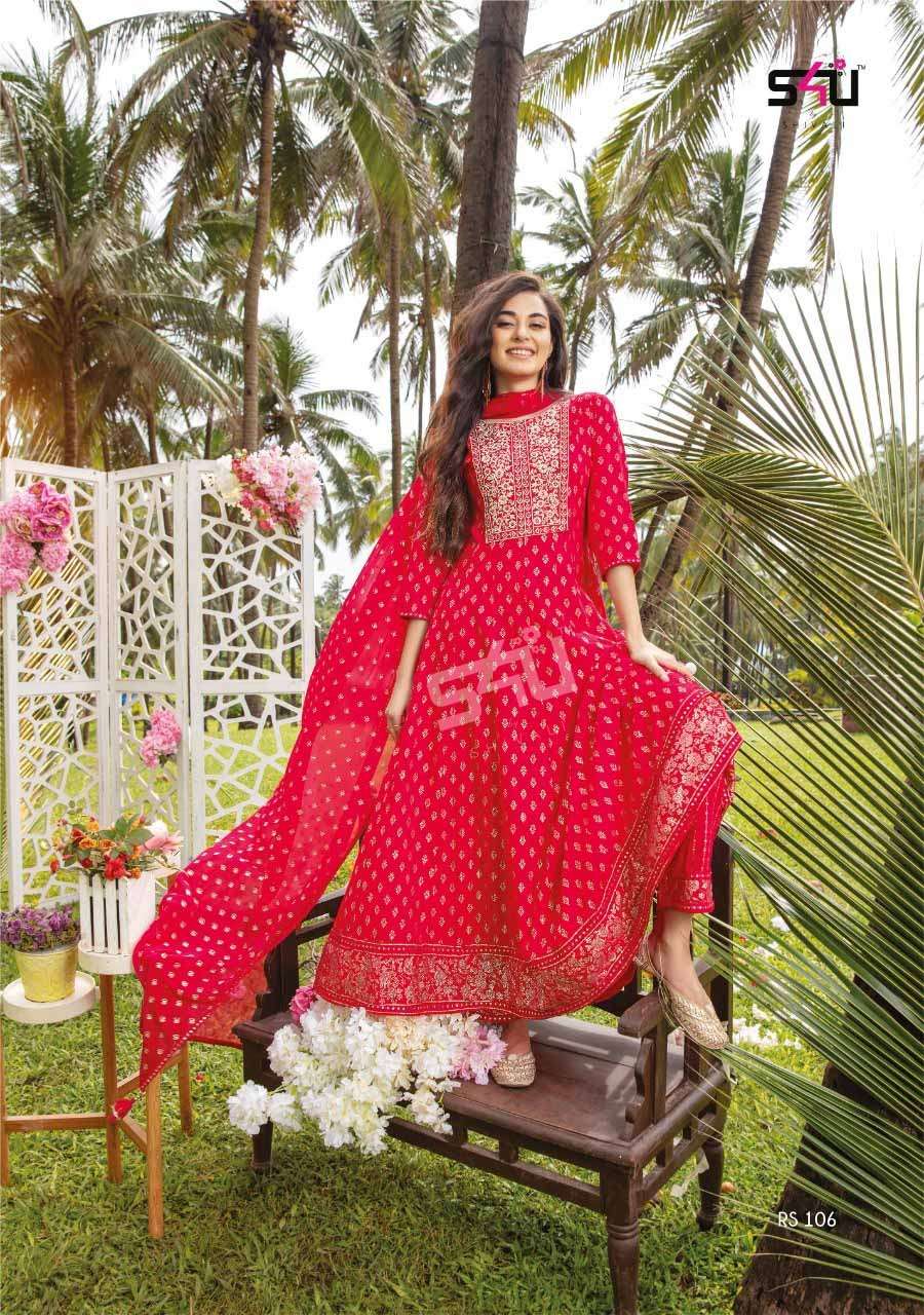 S4U S4U 636 FANCY BEAUTIFUL LOOK TOP  GOOD LOOK AND WEDDING LOOK AND PARTY WEAR LOOK WITH BOTTOM DUPATTA SIZE SETUE