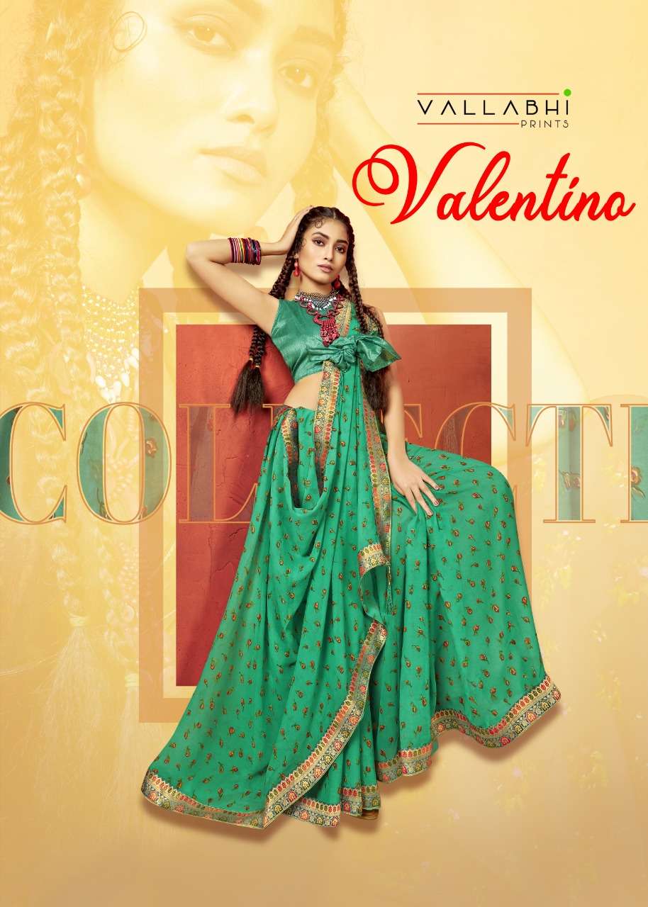 VALLABHI PRINT VALENTINO GEORGETTE EXCLUSIVE PRINT AND REGUAL LOOK  SAREE CATALOGUE