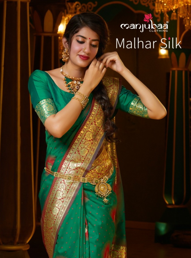 Manjubaa Malhar Silk Series 3901 3914 Festival Look Designer Sarees Catalogue