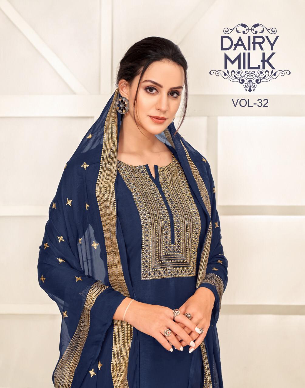 Angroop Plus Dairy Milk Vol 32 Cotton Reliable Price Salwar Suits Catalogue