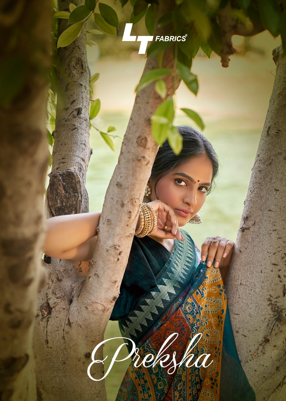 L T Fashoin Preksha Linen Silk Elegant Look Saree Catalogue