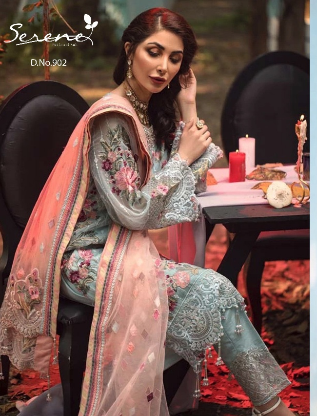 Serene Megha Exports Adan's Melody Geogrette Exclusive Style Nazneen Heavy Emboroidered Salwar Suit Calalogue