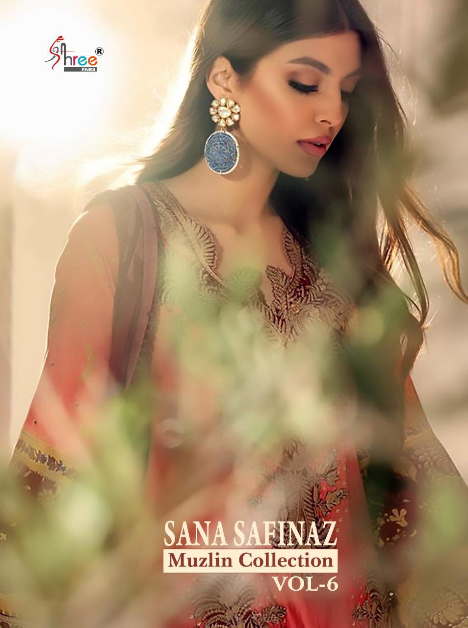 Shree Fab Sana Safinaz Muzlin Collection Vol 6 Neavy Print Cotton Dupatta Salwar Suit Catalogue
