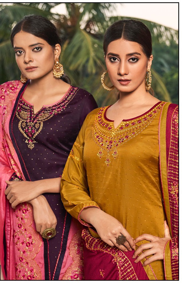 Fourdots Vrinda Satin Elegant Look Salwar Suit Catalogue