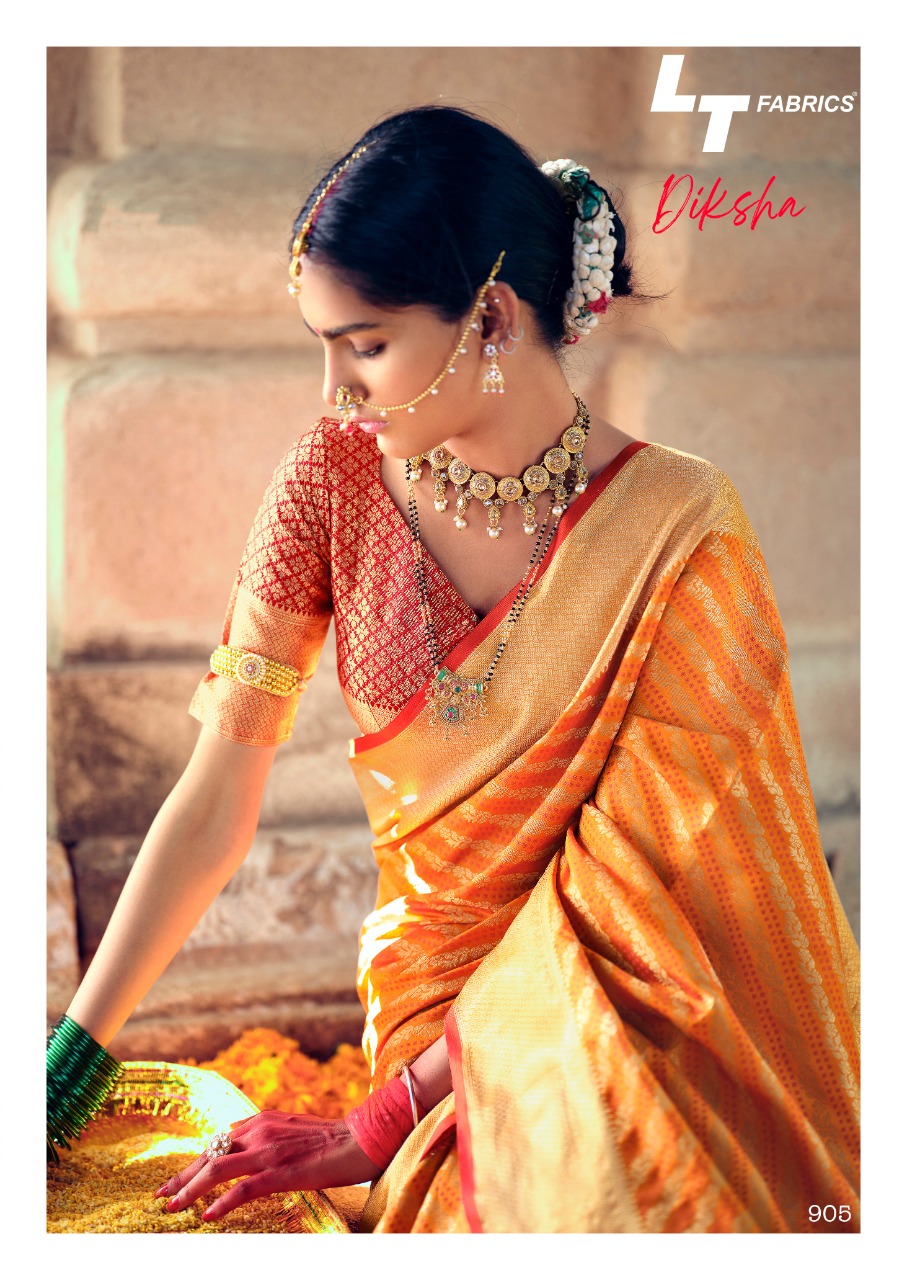 L T Fashion Diksha Silk Innovative Look Saree Catalog