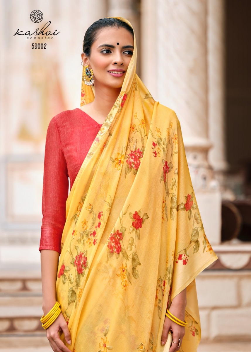 Buy Maa Laxmi Women's Woven Maslin Jhora Pata Solid Party Look Saree with  Zari Border (Yellow) at Amazon.in